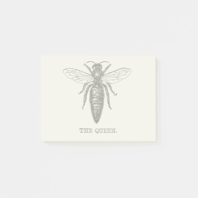 Queen Bee Illustration Classic Teckning Post-it Block (Framsida)