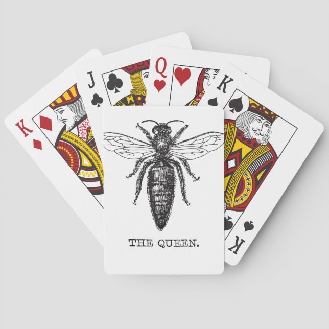 Queen Bee Illustration Classic Teckning Spelkort (Baksidan)