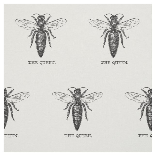 Queen Bee Illustration Classic Teckning Tyg (Provkarta)