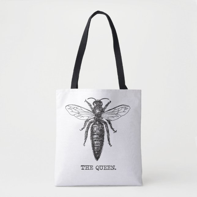 Queen Bee Illustration Classic Teckning Tygkasse (Framsida)
