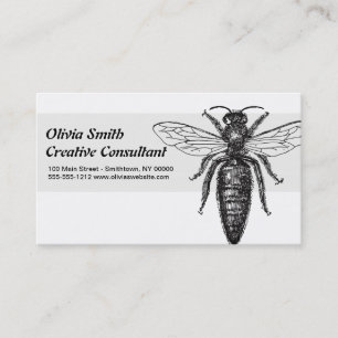 Queen Bee Illustration Classic Teckning Visitkort