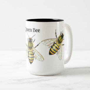 Queen Bee Illustration Honeybee Två-Tonad Mugg