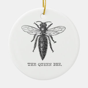 Queen Bee Illustration Kryp Insekt Julgransprydnad Keramik