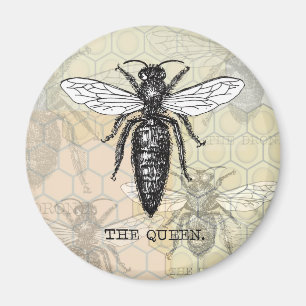 Queen Bee Illustration Kryp Insekt Magnet