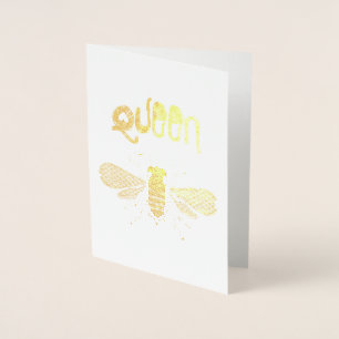 "Queen Bee"-kort för guldfotingar Folierat Kort