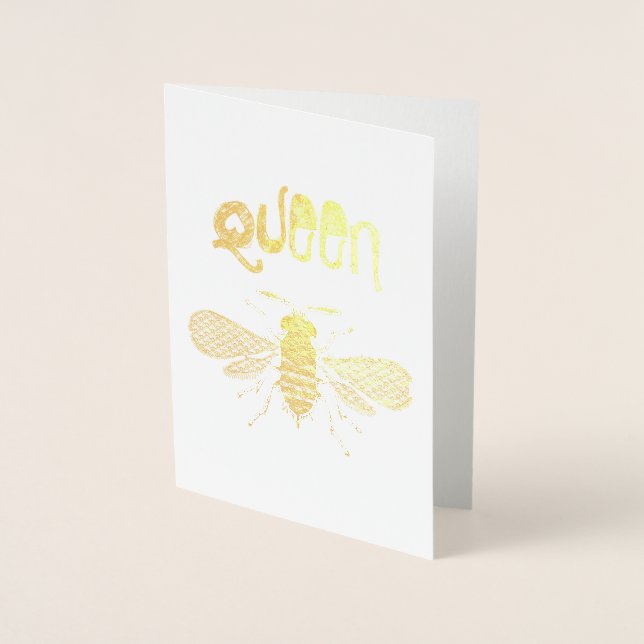 "Queen Bee"-kort för guldfotingar Folierat Kort (Framsida)