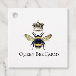 Queen Bee Krona Apiary Bebiodlingseper Farm Honung Gåvor Etiketter