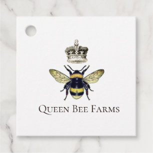 Queen Bee Krona Apiary Bebiodlingseper Farm Honung Gåvor Etiketter