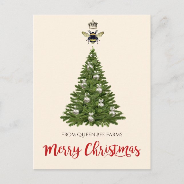 Queen Bee Krona Apiary Bibibibieper Business Helgd Helg Vykort (Framsida)