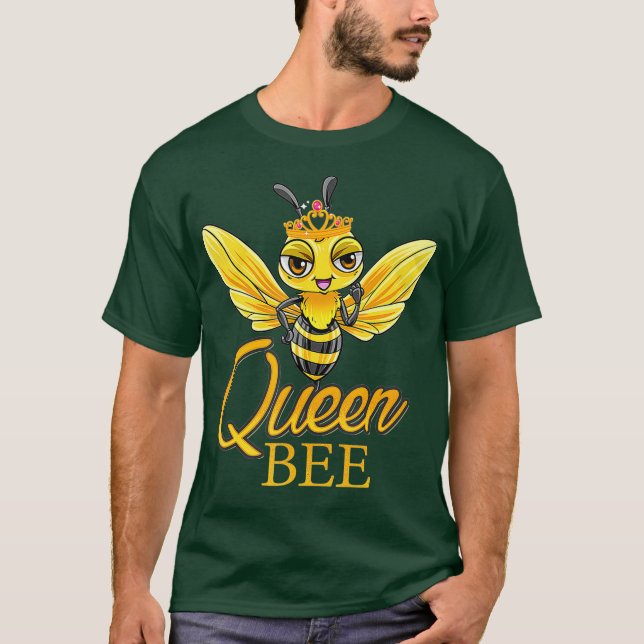 Queen Bee Krona Cute honey Bee Hive Gift T Shirt (Framsida)
