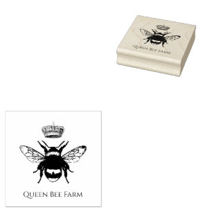 Queen Bee Krona Farm eller Apiary Stämpel