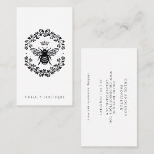 Queen Bee Krona Laurel Boutique Visitkort