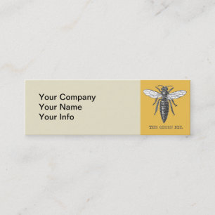 Queen Bee Kryp Insekt Antique Illustration Mini Visitkort