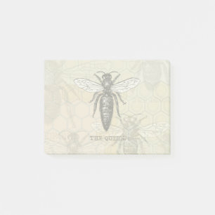 Queen Bee Kryp Insekt Antique Illustration Post-it Block