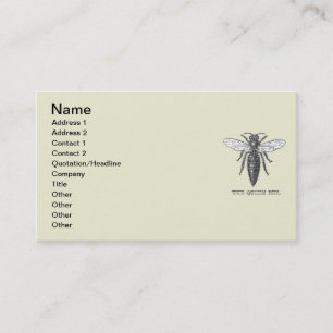 Queen Bee Kryp Insekt Antique Illustration Visitkort