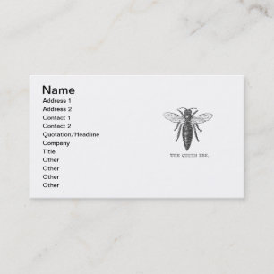 Queen Bee Kryp Insekt Antique Illustration Visitkort