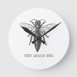 Queen Bee Kryp Insekt Bees Illustration Rund Klocka