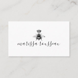 Queen Bee Logotyp Krona Handskript Namn