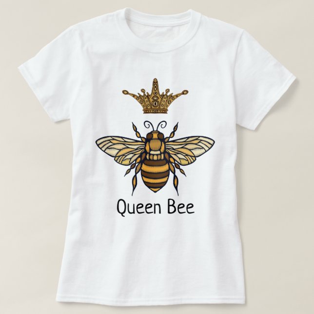 Queen Bee med Finare Krona T-Shirt (Design framsida)