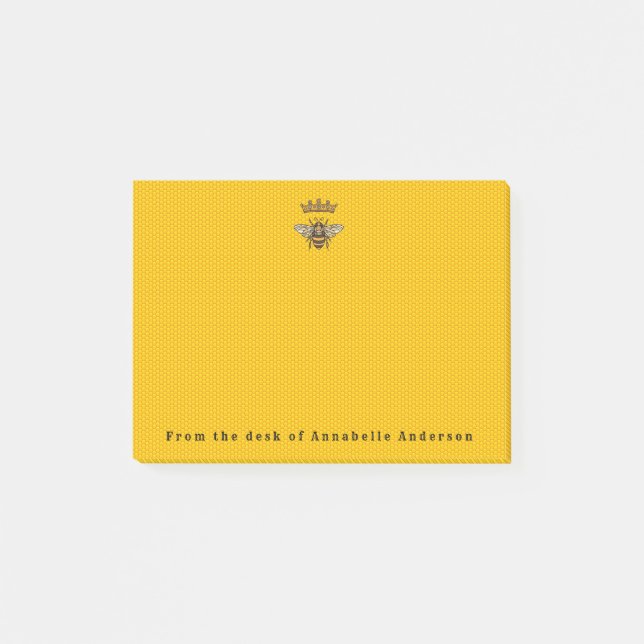 Queen Bee med Krona Post-it Notes Block (Framsida)