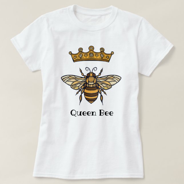 Queen Bee med Krona T Shirt (Design framsida)