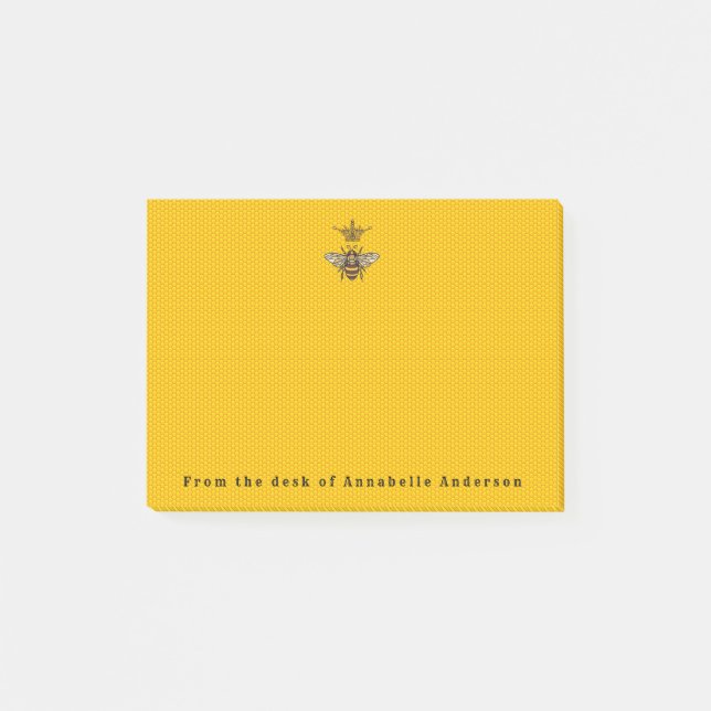 Queen Bee med Ornate Krona Post-it Block (Framsida)