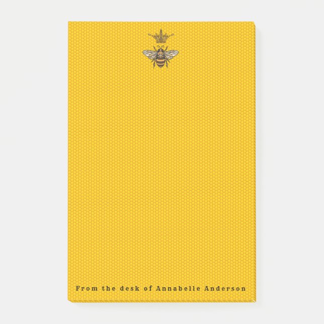 Queen Bee med Ornate Krona Post-it Notes Block (Framsida)
