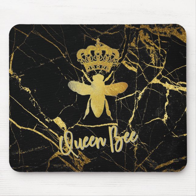 QUEEN BEE modern Mouse Pad Guld & Black bestseller Musmatta (Framsidan)