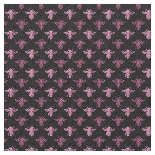 Queen Bee Mönster Fabric Tyg (Närbild)