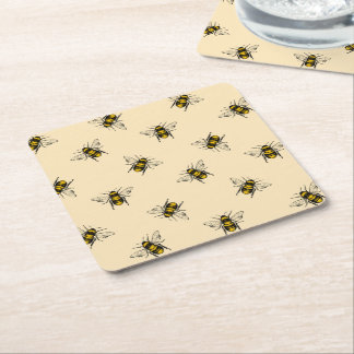 Queen Bee Mönster Underlägg Papper Kvadrat