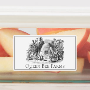 Queen Bee och Beehive Apiary Honungsbi-produkter Klistermärke