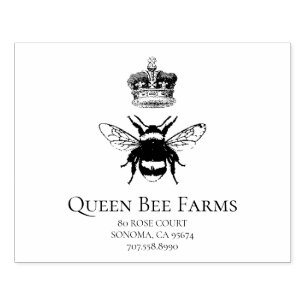 Queen Bee och Krona Apiary Farm eller Candlemaker Stämpel