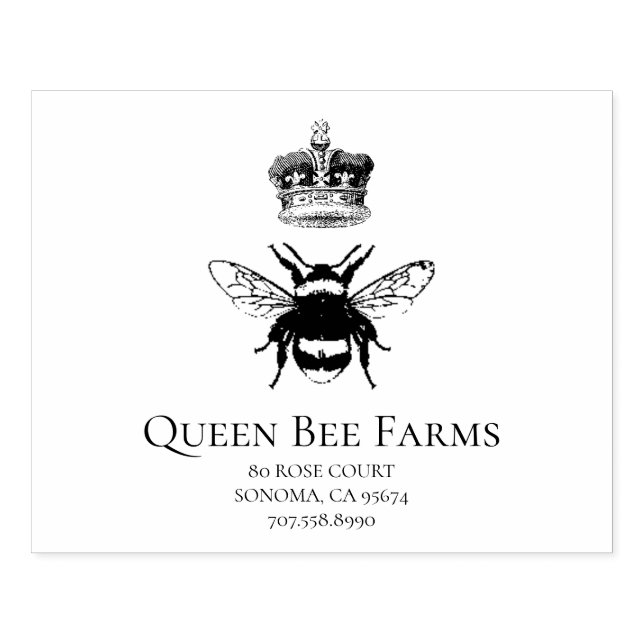 Queen Bee och Krona Apiary Farm eller Candlemaker Stämpel (Tryck)