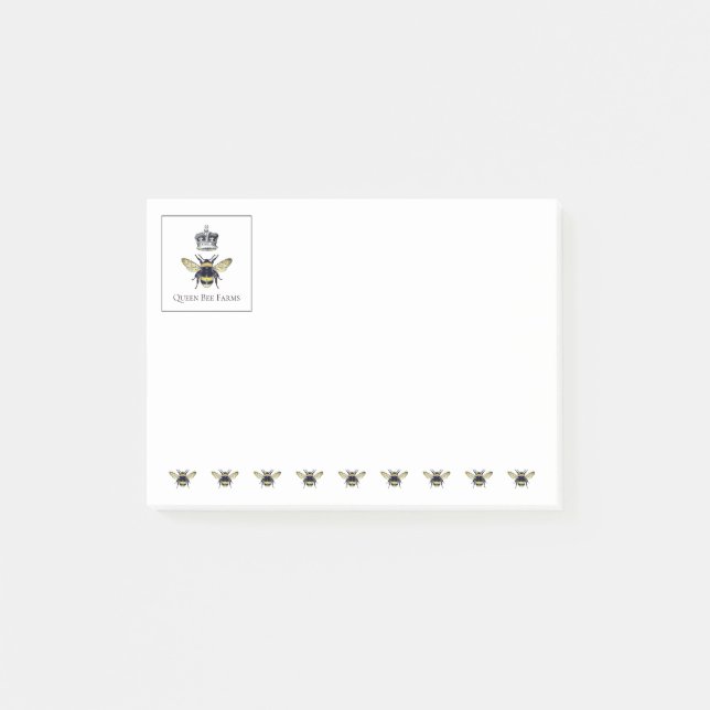 Queen Bee och Krona Business Promotional Post-it Block (Framsida)