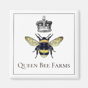 Queen Bee och Krona eller biodling Magnet