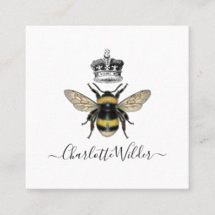 Queen Bee och Krona Handskriftlig Namnteckning på