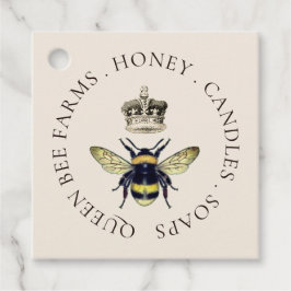 Queen Bee och Regal Krona Cream Apiary Gåvor Etiketter