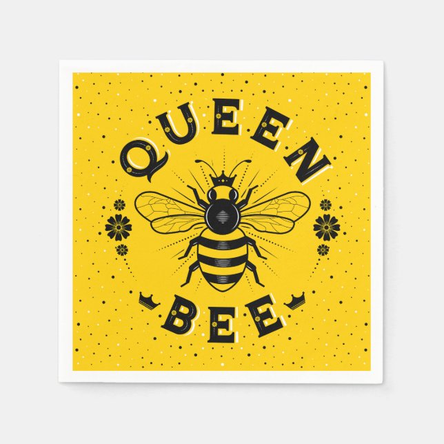 Queen Bee Party Napkins Pappersservett (Framsidan)