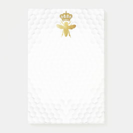 QUEEN BEE Post IT Notes - Guld Bee Krona Honeycomb Post-it Block
