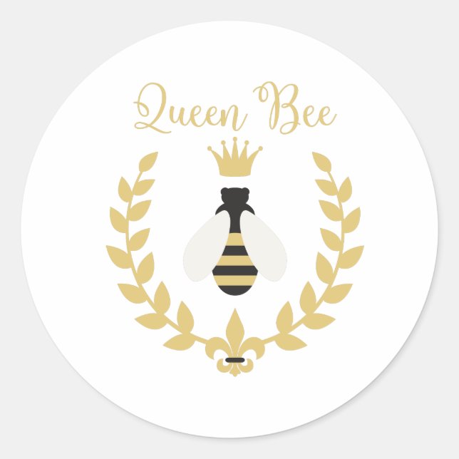 Queen Bee Runt Klistermärke (Framsida)