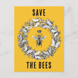 Queen Bee Spara Bees Butterfly-andean Vykort