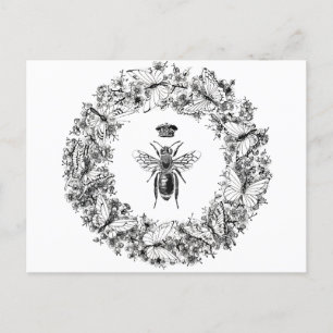 Queen Bee Spara Bees Butterfly-andean Vykort