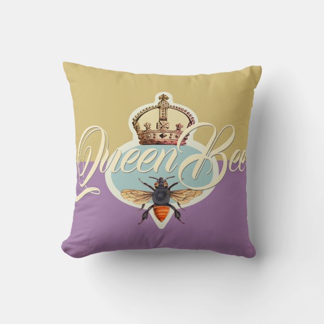 Queen Bee Square Honung Guld Kudde (Framsida)