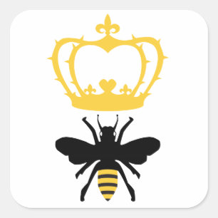 Queen Bee Sticker Fyrkantigt Klistermärke