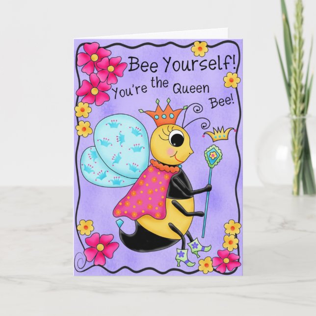 Queen Bee Stollig honey Bee Yourself Art Kort (Framsida)