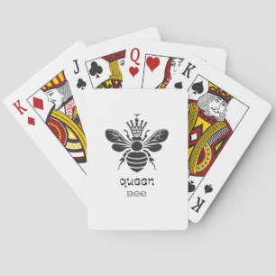 "Queen Bee" Svart och Vitt Casinokort