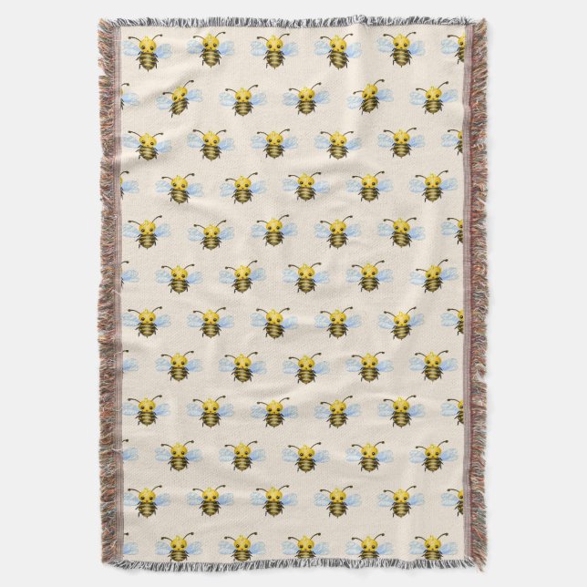 Queen Bee Throw Blanket Filt (Framsidan Vertikal)
