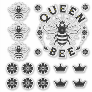 Queen Bee Transparent Vinyl Stickers Klistermärken