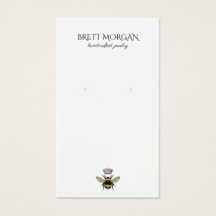 Queen Bee Typography Earring Jewelry Visning Card Visitkort