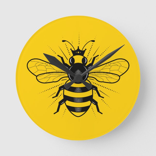 Queen Bee Wall Clock Rund Klocka (Framsida)